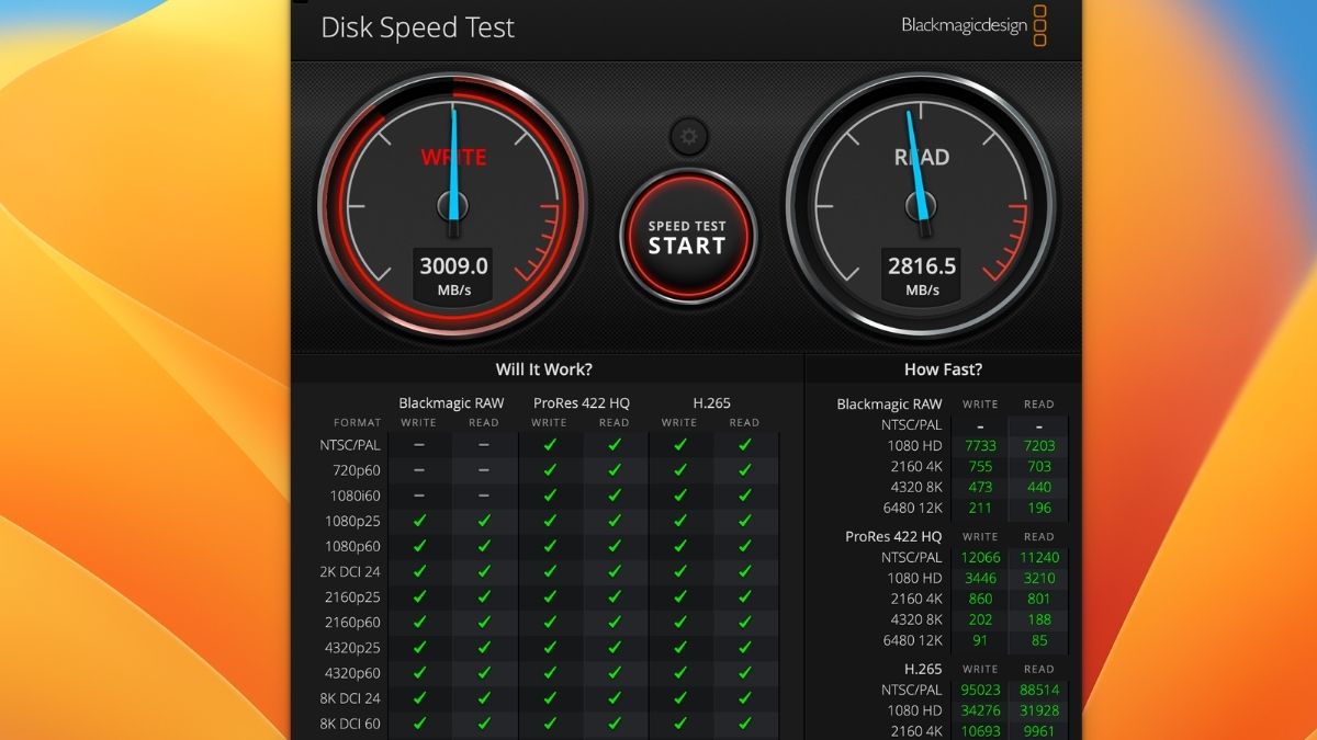 công cụ test tốc độ ổ cứng - Blackmagic Disk Speed Test