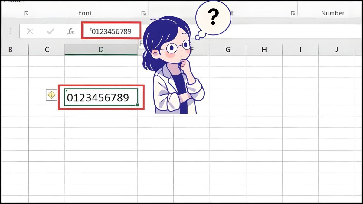 Vì sao cần thêm dấu nháy trước số trong Excel?