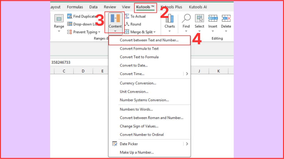 thêm dấu nháy trước số trong Excel bằng sử dụng Kutools for Excel bước 2