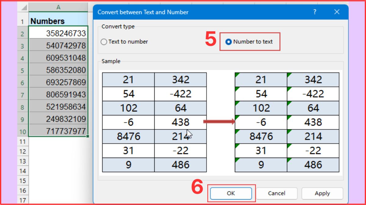 thêm dấu nháy trước số trong Excel bằng sử dụng Kutools for Excel bước 3