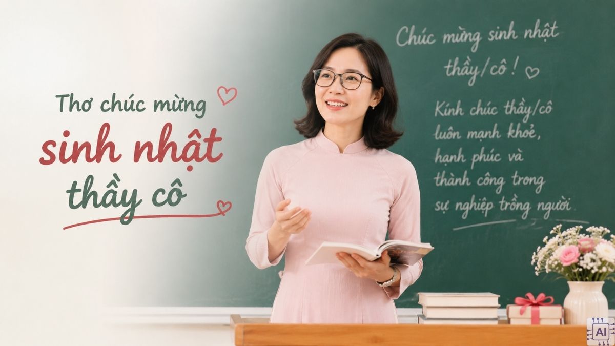 Thơ chúc mừng sinh nhật thầy cô