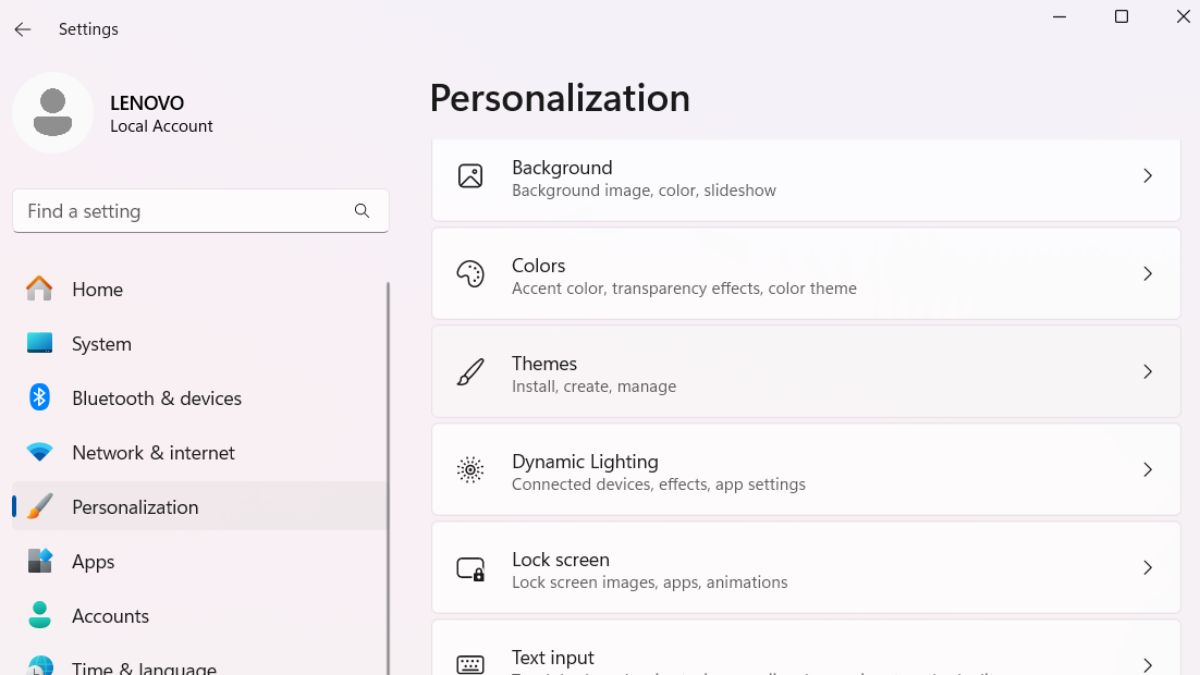 cách gỡ cài đặt theme Win 10 - bước 2