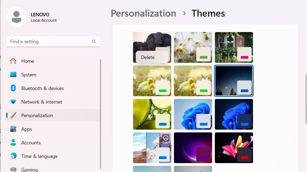cách gỡ cài đặt theme Win 10 - bước 3