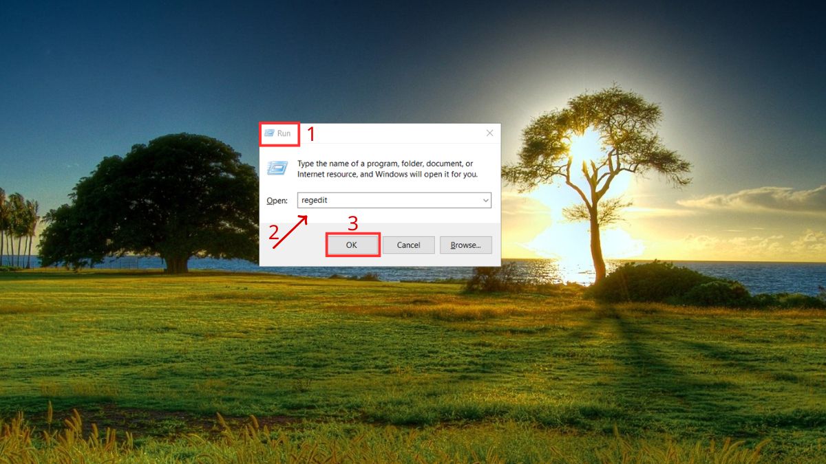 Cách thu nhỏ thanh taskbar Win 11 bằng registry editor bước 1