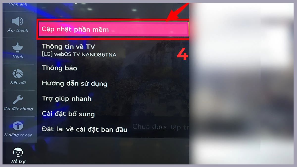 Reset hoặc cập nhật phần mềm tivi LG bước 4
