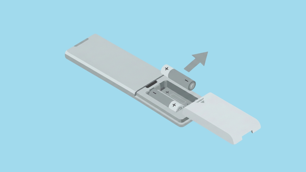 khắc phục tivi LG không lên nguồn bằng thay pin remote bước 2