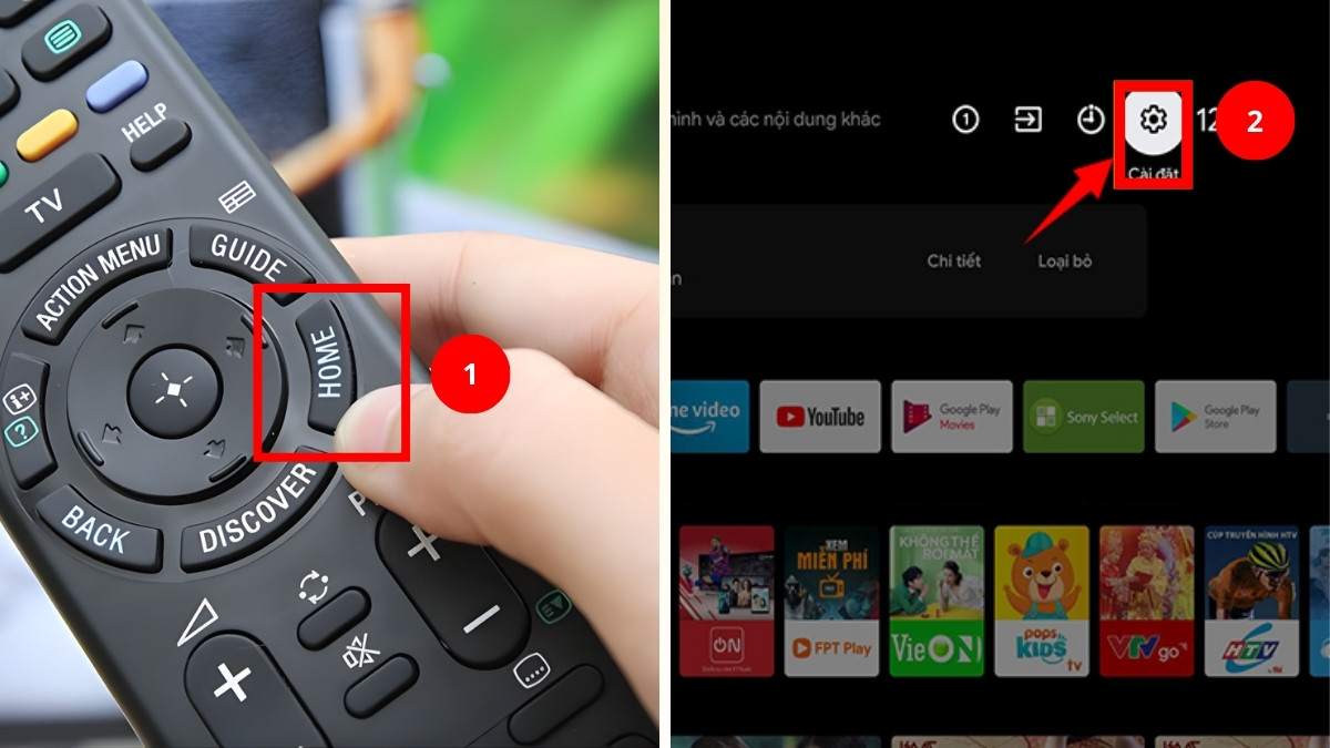 khắc phục tivi Sony bị chớp đèn đỏ bằng reset tivi bước 1