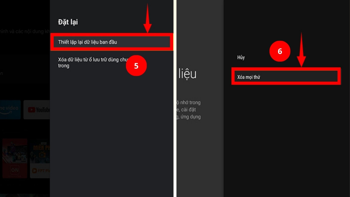 khắc phục tivi Sony bị chớp đèn đỏ bằng reset tivi bước 3
