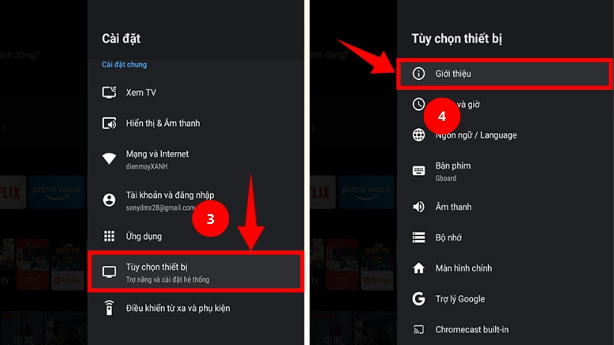 khắc phục tivi Sony bị chớp đèn đỏ bằng cập nhật phần mềm bước 2