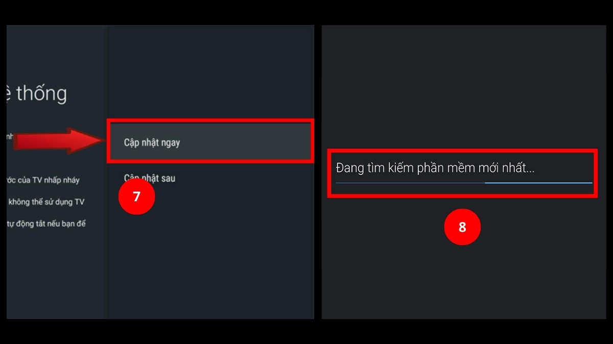 khắc phục tivi Sony bị chớp đèn đỏ bằng cập nhật phần mềm bước 4