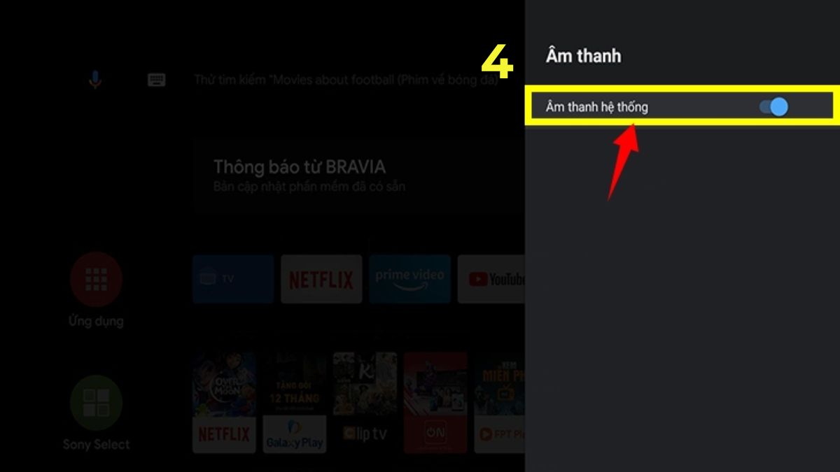 khắc phục tivi Sony bị mất tiếng bằng cách tắt chế độ tai nghe bước 3
