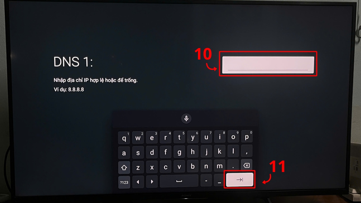 khắc phục tivi Sony không kết nối được WiFi bằng thay đổi địa chỉ IP bước 5