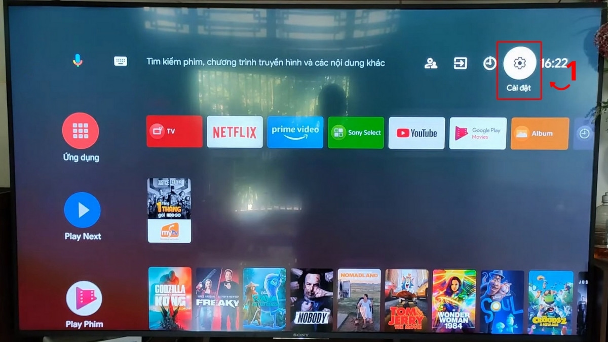 Cập nhật phần mềm tivi Sony bước 1