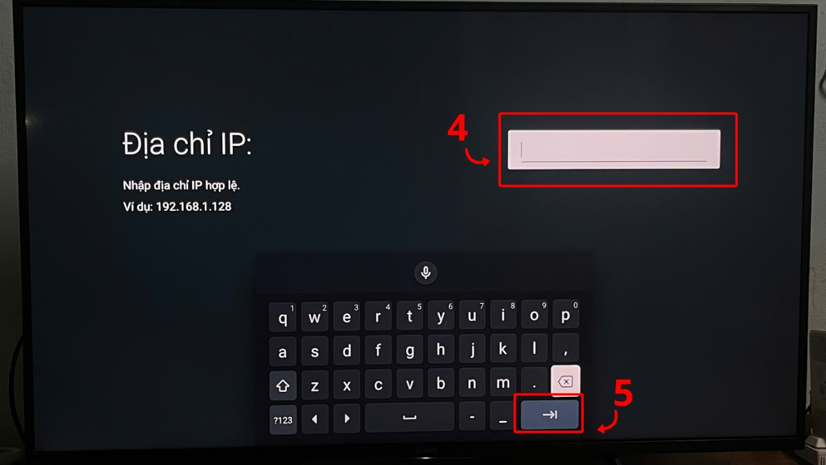 khắc phục tivi Sony không kết nối được WiFi bằng thay đổi địa chỉ IP bước 3