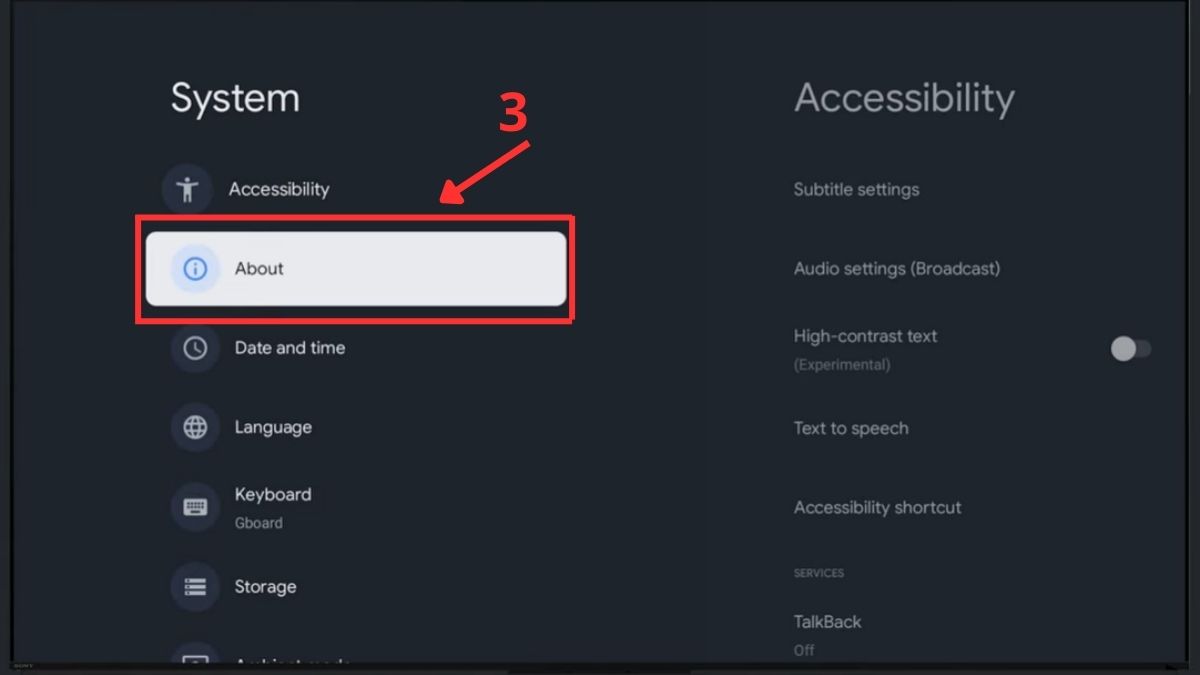 xử lý tivi Sony khi nháy đèn đỏ 2 nhịp bằng cập nhật phần mềm bước 3