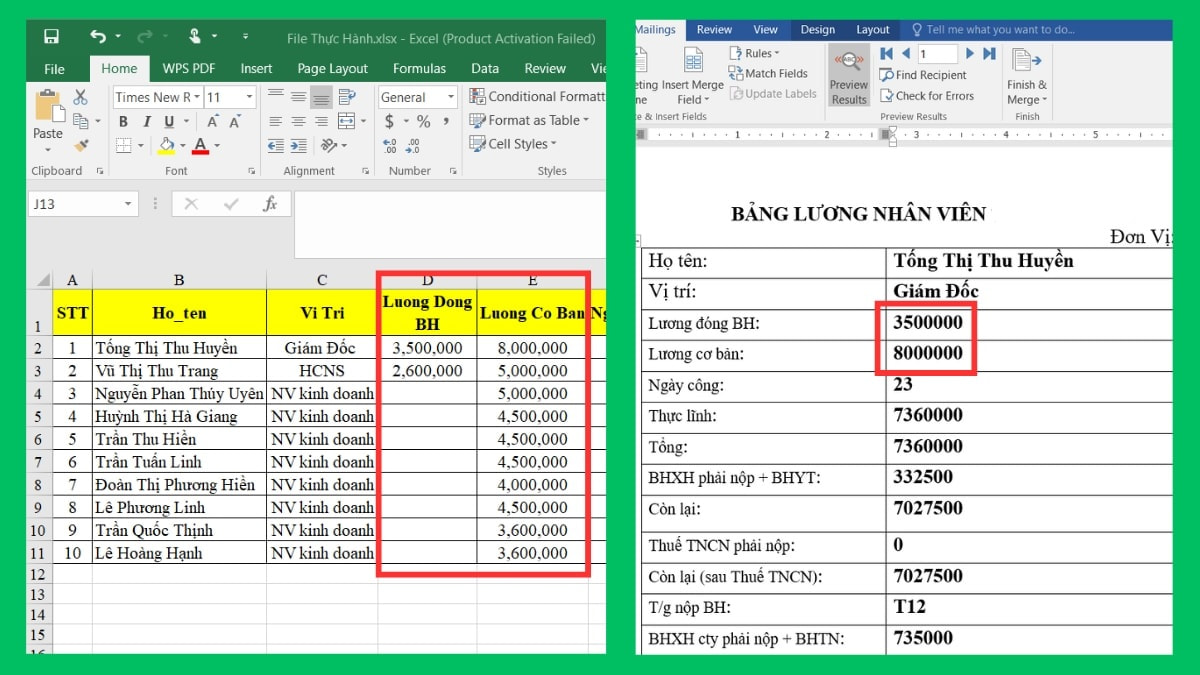 Cách xử lý lỗi thường gặp khi trộn dữ liệu