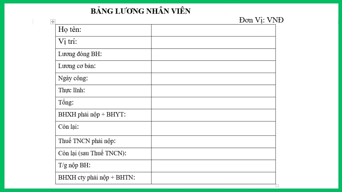 Cách trộn dữ liệu từ Excel sang Word bước 1