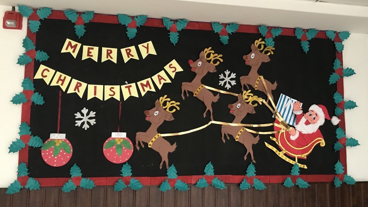 mẫu trang trí bảng noel