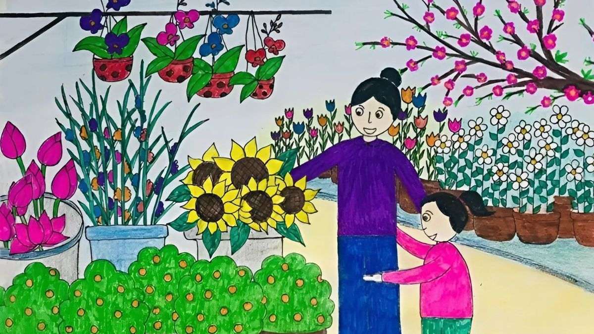 Mẫu tranh 8/3 tặng mẹ xuất sắc