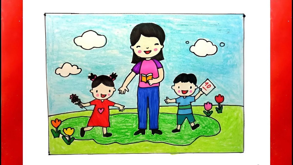 Mẫu tranh 8/3 tặng mẹ bắt mắt