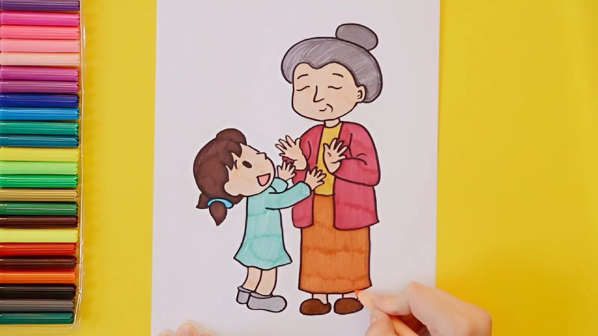 Mẫu tranh 8/3 tặng bà