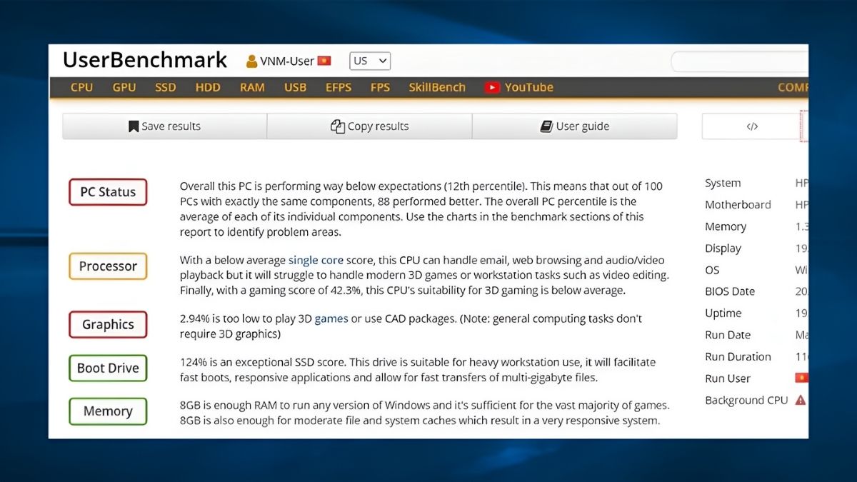 Hướng dẫn kiểm tra hiệu suất bằng UserBenchmark - bước 5