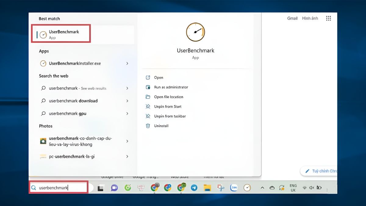 Hướng dẫn kiểm tra hiệu suất bằng UserBenchmark - bước 1