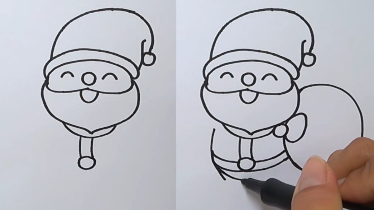 hướng dẫn vẽ ông già noel nhanh chóng