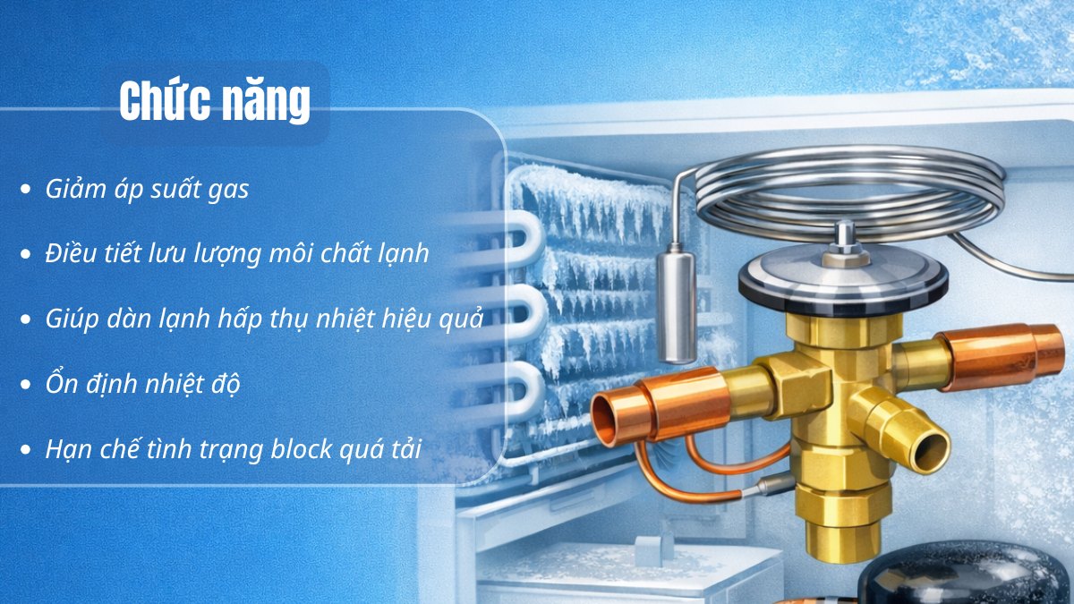 Chức năng của van tiết lưu tủ lạnh