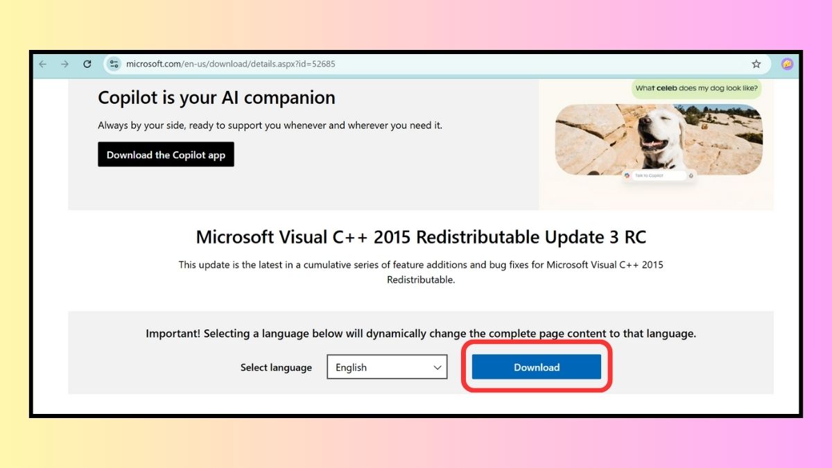 Gỡ và cài đặt lại Microsoft Visual C++ Redistributable - bước 3