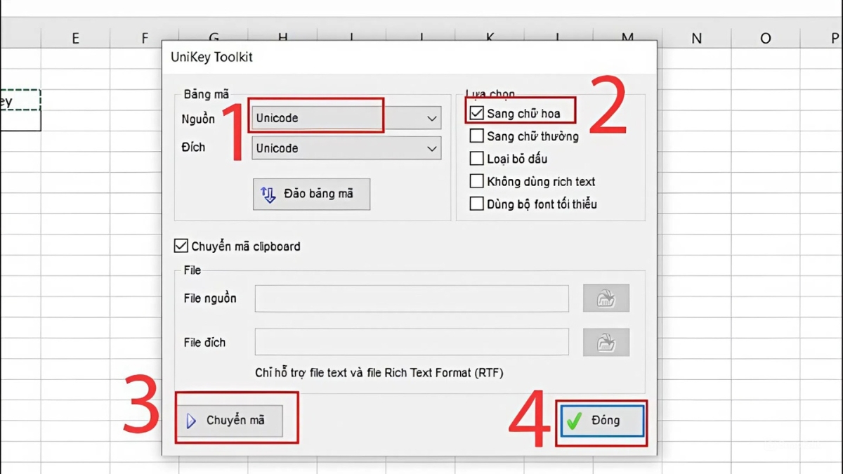 Viết hoa chữ cái bằng công cụ UniKey