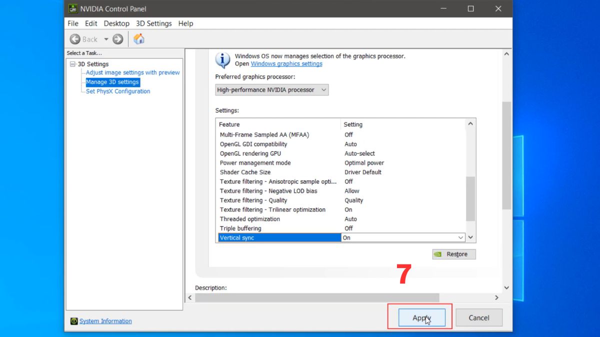 Hướng dẫn cách bật/tắt VSync dễ dàng bước 5 còn lại