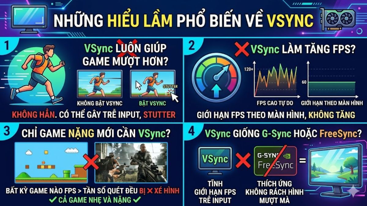 Những hiểu lầm phổ biến về VSync