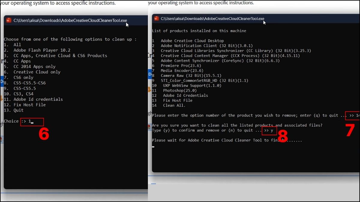 Sử dụng Adobe Creative Cloud Cleaner Tool bước 3