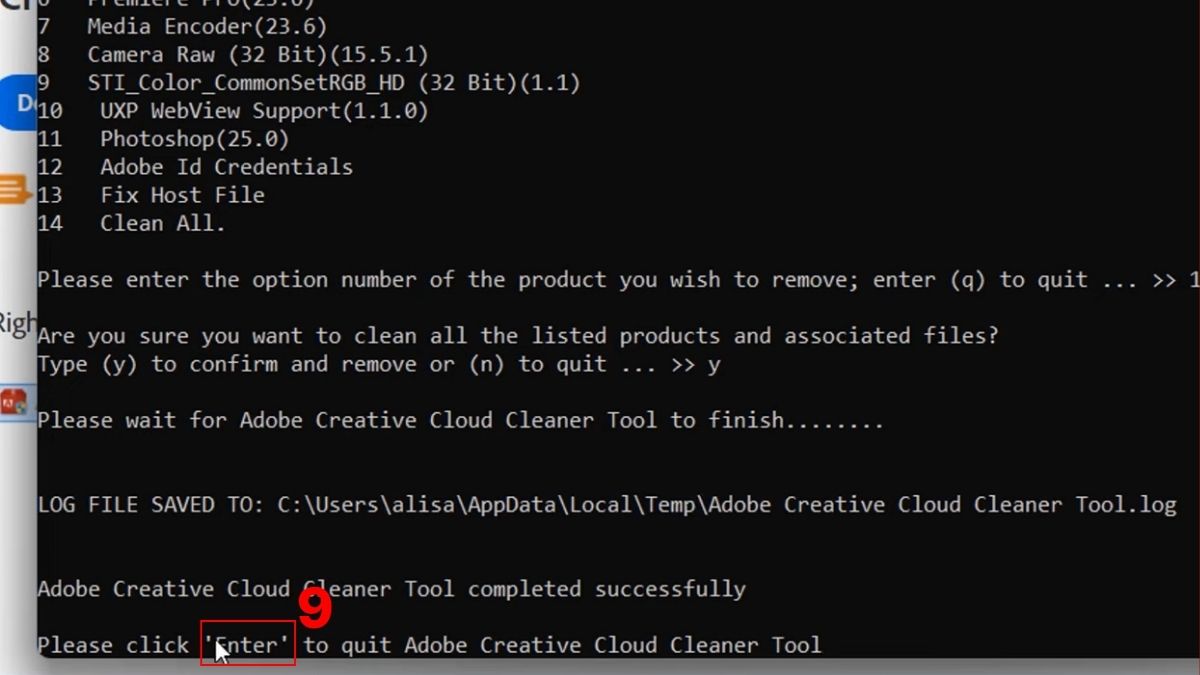 Sử dụng Adobe Creative Cloud Cleaner Tool bước 4