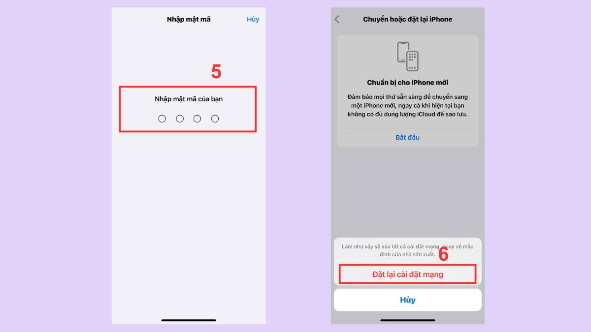 Đặt lại cài đặt mạng trên thiết bị di động iphone bước 3