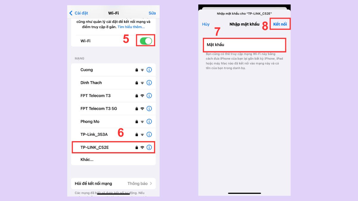 Quên WiFi và thực hiện kết nối lại bước 3