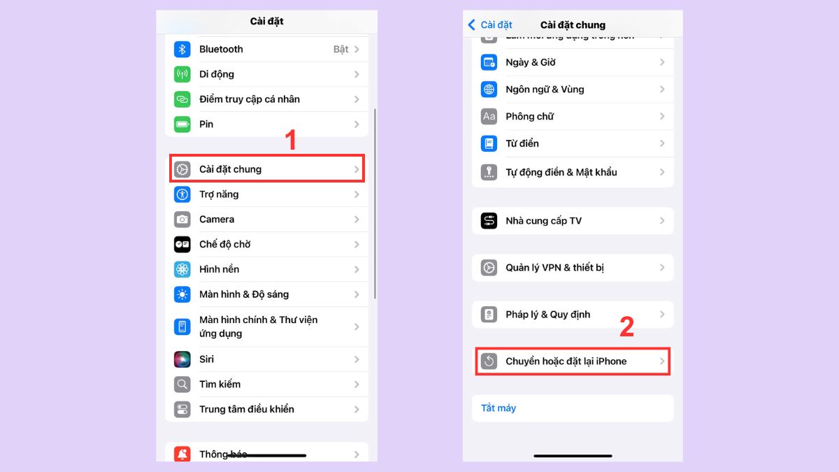 Đặt lại cài đặt mạng trên thiết bị di động iphone bước 1