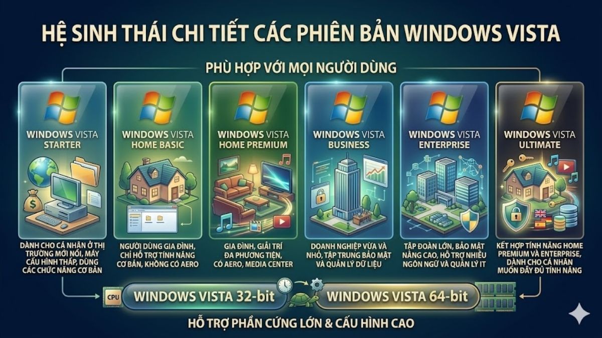 Những phiên bản Windows Vista