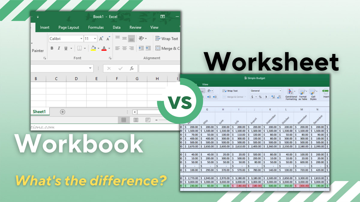Phân biệt Workbook và Worksheet