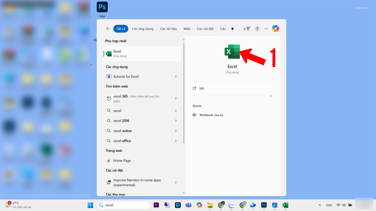 Cách tạo Workbook ban đầu - bước 1