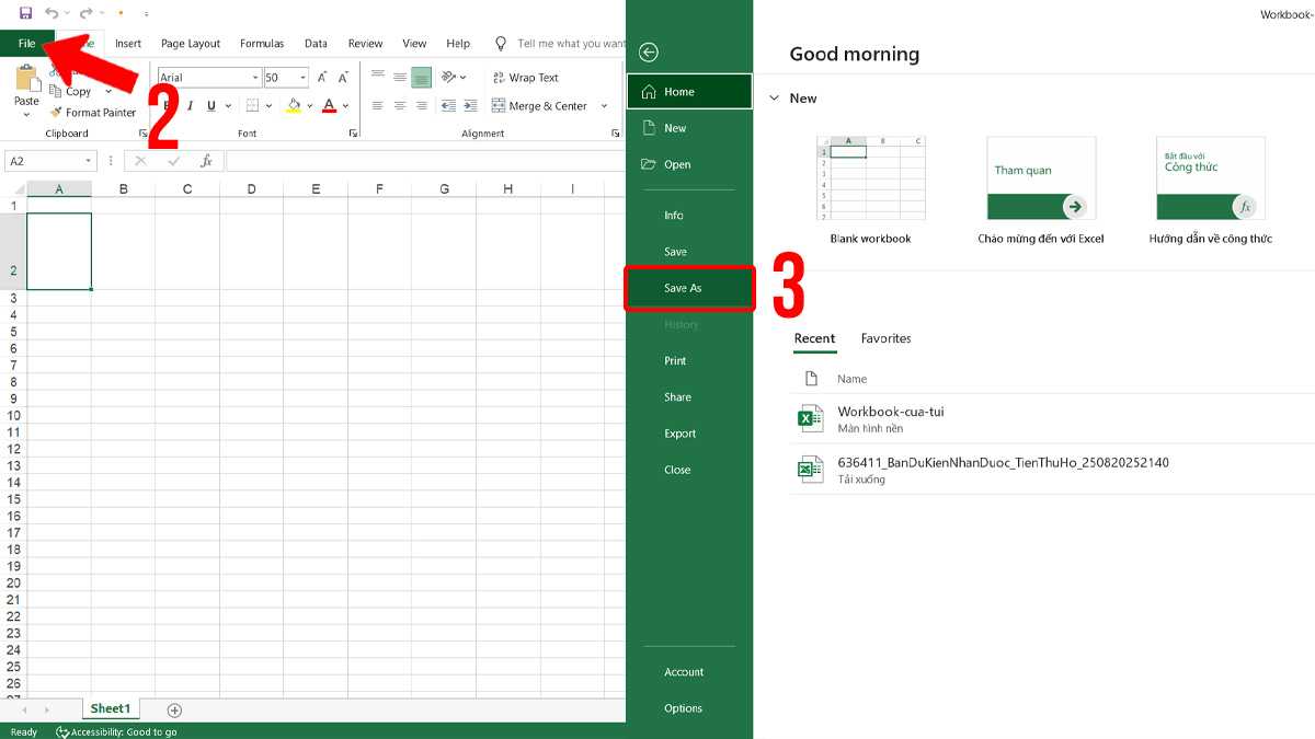 Lưu mới một Workbook đã tồn tại - bước 2