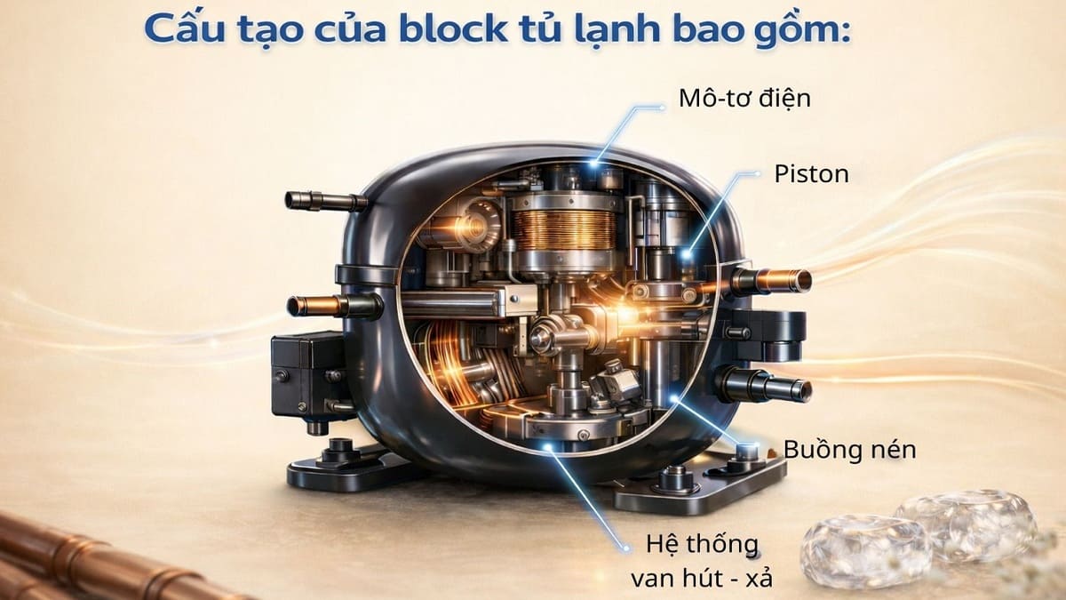 Cấu tạo và nguyên lý hoạt động của block tủ lạnh