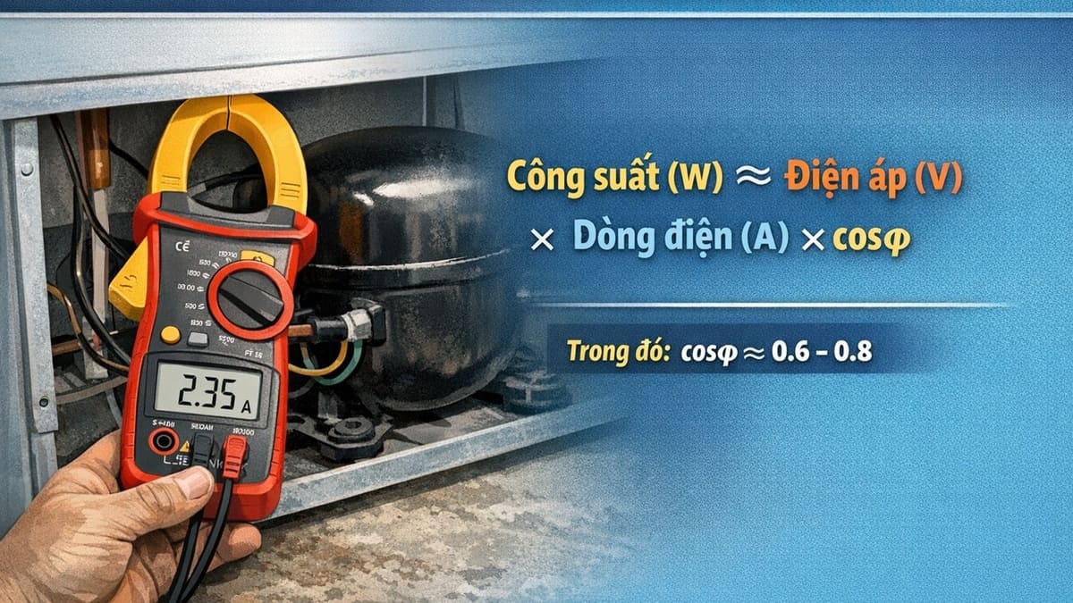 cách xác định công suất block tủ lạnh bằng kiểm tra dây bất kỳ nào được đấu vào block máy