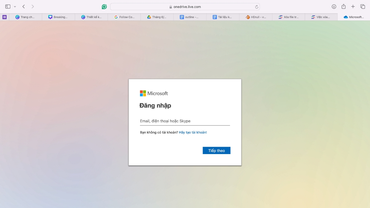 Xóa file trên trình duyệt web - bước 1