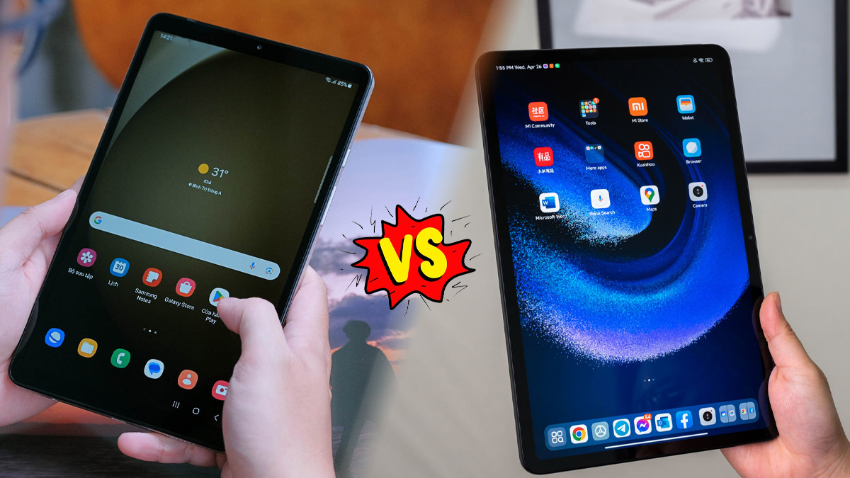 So sánh Xiaomi Pad vs Galaxy Tab về màn hình