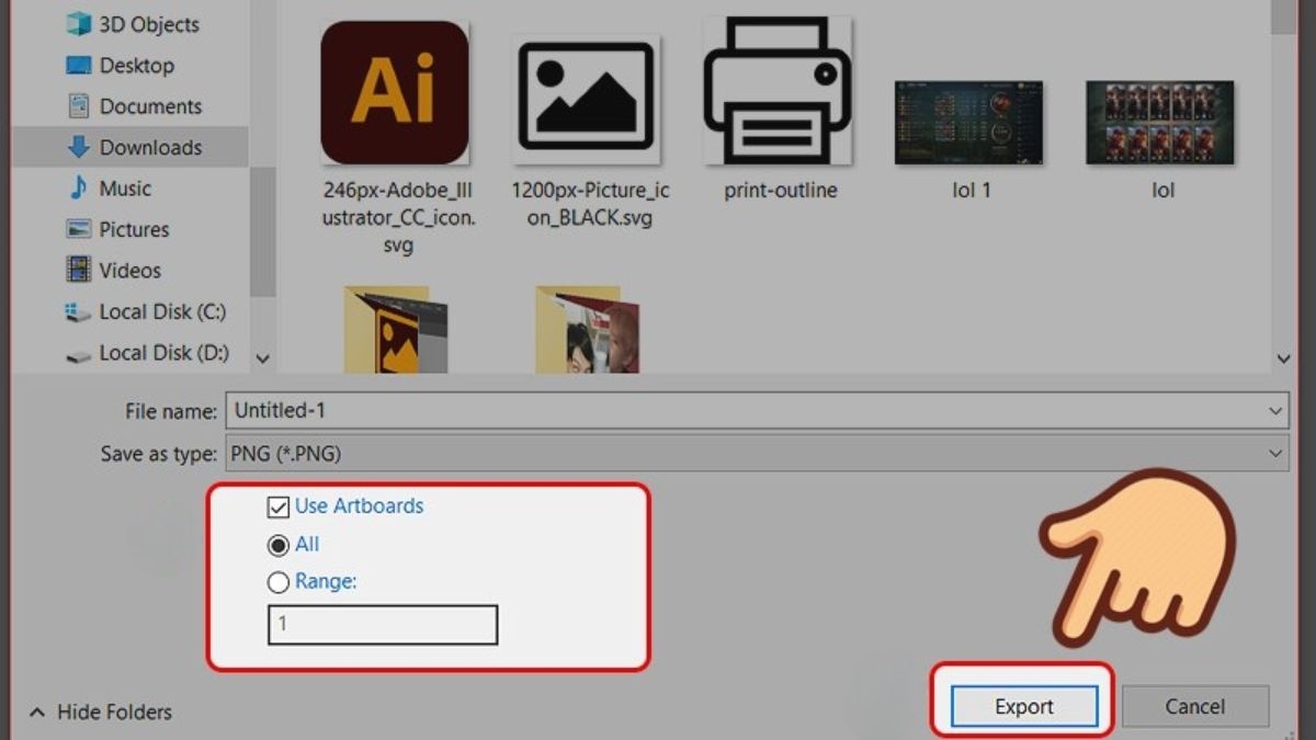 cách xuất file in ấn trong Illustrator dạng JPG - bước 3