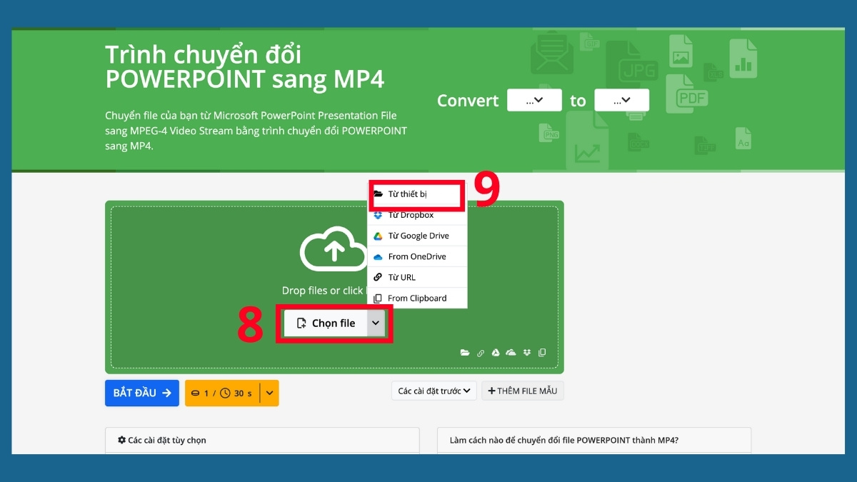 Sử dụng công cụ online bước 2