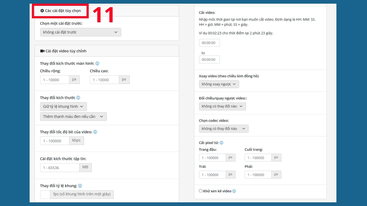 Sử dụng công cụ online bước 2 tiếp theo