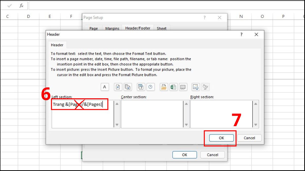 Cách xóa hoặc chỉnh sửa số trang trong Excel